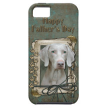 Día de padres - patas de piedra - Weimaraner iPhone 5 Coberturas