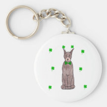 Día de Patricks del santo del Pinscher del Doberma Llaveros Personalizados