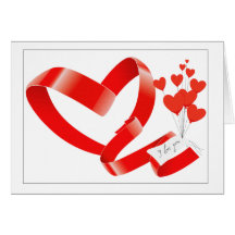 día de San Valentín de las cintas del corazón Felicitacion