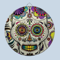 Día del cráneo del azúcar del Dartboard muerto tablero de dardos
