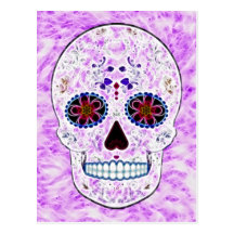 Día del fractal Cráneo-Púrpura y multi muerto del  Postal