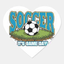 Día del juego de fútbol calcomania de corazon