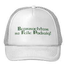 Día del KRW St Patrick feliz gaélico Gorros Bordados