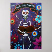 DÍA DEL MÚSICO DEL ARTE POPULAR DE LA PINTURA MUER POSTERS