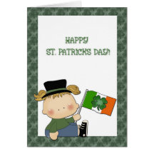 Día del St. Patricks de la bandera del chica Felicitación