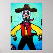 DÍA DEL VAQUERO DEL ARTE POPULAR DE LA PINTURA MUE POSTER