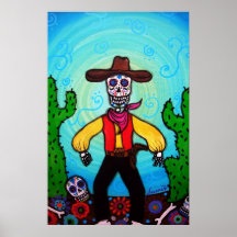 DÍA DEL VAQUERO DEL ARTE POPULAR DE LA PINTURA MUE POSTER