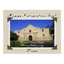 Día- feliz Álamo, TX de la independencia de Tejas Tarjeta Postal