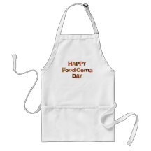 Día feliz de la coma de la comida delantales