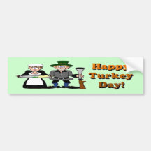 Día feliz de Turquía Etiqueta De Parachoque