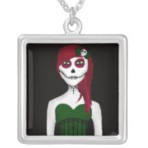 Día gótico del collar muerto del chica