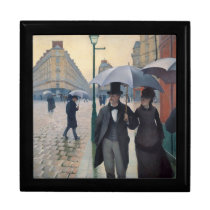 Día lluvioso de la calle de París de Gustave Caill cajas de regalo