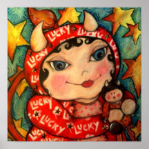 Diablo afortunado de Lil Poster