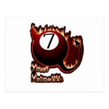 Diablo de la bola del feliz Halloween 7 Postal