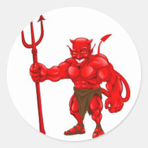 Diablo que se coloca con el pitchfork etiquetas  