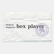 Diagnóstico médico: jugador de la caja pegatina
