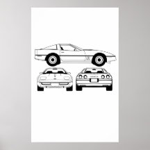 Diagrama esquemático 1984 de Chevrolet Corvette Poster