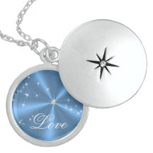 Diamante azul del satén pendiente