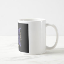Diamante azul y X en arte del fractal de Cirlce de Taza De Café