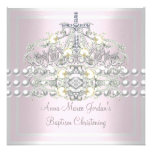 Diamante blanco de la perla de la plata rosada de  invitación