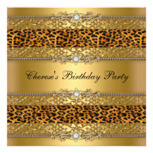 Diamante del leopardo del oro de la fiesta de cump comunicados personales 