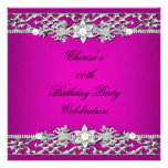Diamante elegante de la plata de las rosas fuertes invitacion personal 