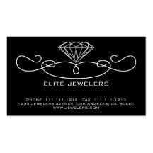 DIAMANTE ELEGANTE DE LOS JOYEROS PLANTILLA DE TARJETA DE NEGOCIO