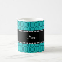 Diamante geométrico personalizado de la turquesa c taza de café