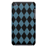Diamante Modelo-Azul y negro/falso texturizado iPod Case-Mate Carcasa