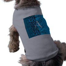 Diamantes azules del brillo de las flores del leop camisetas de perrito