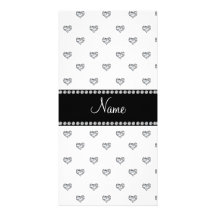 Diamantes blancos conocidos personalizados del cor tarjeta personal con foto