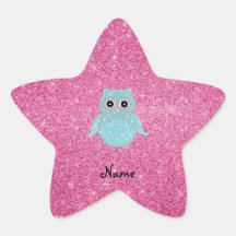 Diamantes bling personalizados del búho del nombre colcomanias forma de estrellaes