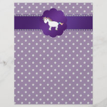 Diamantes de la púrpura del unicornio flyer personalizado
