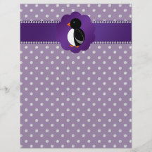 Diamantes de lujo de la púrpura del pingüino tarjeta publicitaria