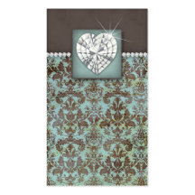Diamantes del corazón de la joyería de la tarjeta 