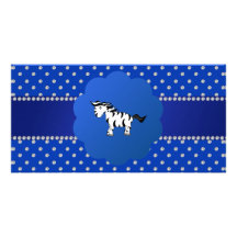 Diamantes lindos del azul de la cebra tarjetas fotograficas 