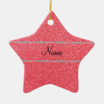 Diamantes rosados conocidos personalizados del bri ornamentos de navidad