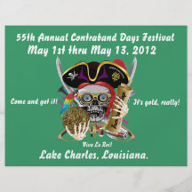 Días Lake Charles, Luisiana del pirata. 30 colores Flyer A Todo Color