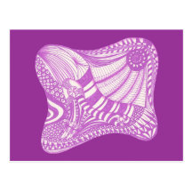 Dibujo abstracto blanco púrpura de Zentangle, post