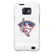 Dibujo animado americano del bateo del jugador de  galaxy s2 funda