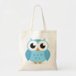 Dibujo animado animal del búho azul adorable lindo bolsas