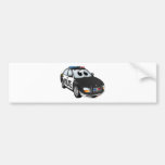 Dibujo animado BWB del coche policía Pegatina De Parachoque