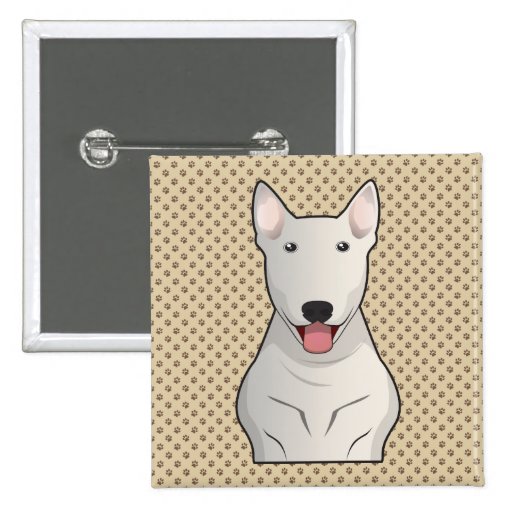 Dibujo animado de bull terrier pins de Zazzle.es
