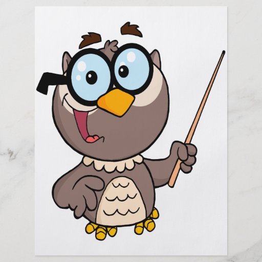 dibujo animado de enseñanza del profesor del búho  flyer personalizado