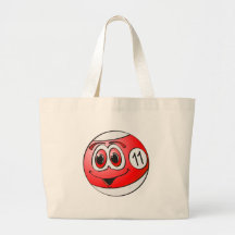 Dibujo animado de la bola de piscina once bolsa lienzo