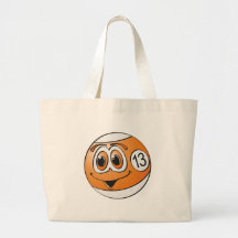 Dibujo animado de la bola de piscina trece bolsa de mano