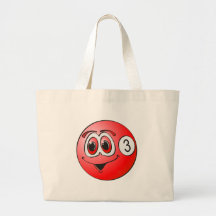 Dibujo animado de la bola de piscina tres bolsa