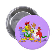 Dibujo animado de la familia de pájaro pins