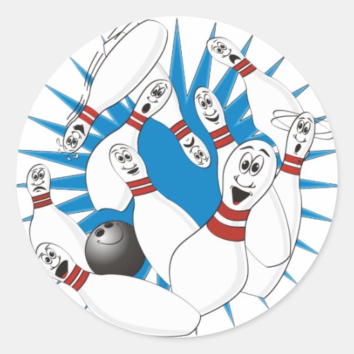 Dibujo animado de la huelga de los pernos de bolos pegatinas  