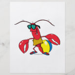 dibujo animado de la langosta de la playa que va d tarjeton
